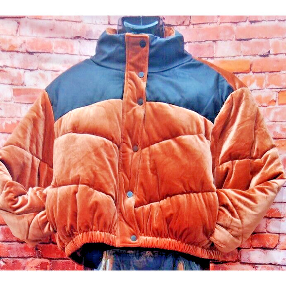 Celebrity Pink Womens Cognac Colored Full Zippered & Buttoned Puffer Coat - Picture 2 of 11